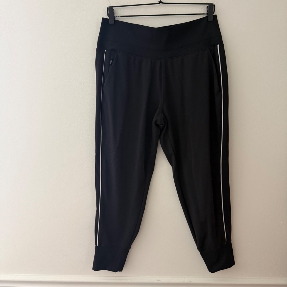Athleta women's Venice joggers black stripe size Large LP
